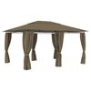 vidaXL Gartenzelt mit Vorh&auml;ngen 4x3 m Taupe 180 g/m&sup2;