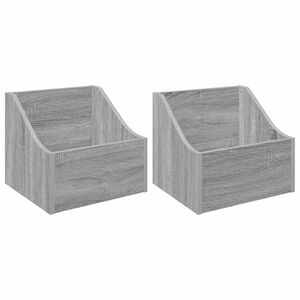 vidaXL LP Plattenbox 2 stk. Sonoma-Grau 37 x 33 x 32 cm Holzwerkstoff