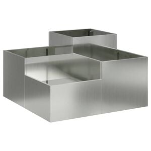 vidaXL Gartenblumentopf Silber 80 x 80 x 48 cm Verzinkter Stahl