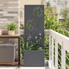 vidaXL Garten Sichtschutz-Leinwand Floral Anthrazit 50 x 140 cm