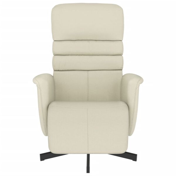 vidaXL Relaxsessel mit Fu&szlig;teil Creme Kunstleder