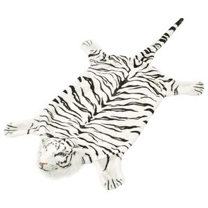 vidaXL Tigerfell Teppich Pl&uuml;sch 144 cm Wei&szlig;