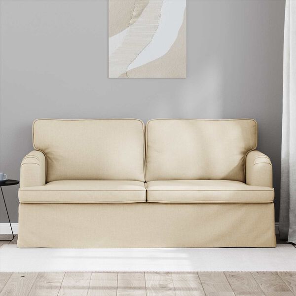 vidaXL Sofa 140cm Creme Metall