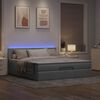vidaXL Ottoman-Bett mit Matratze & LEDs Hellgrau 160x200 cm Stoff