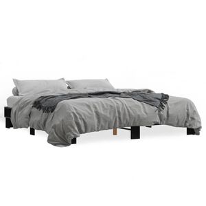 vidaXL Bettgestell Schwarz 200x200 cm Holzwerkstoff und Metall