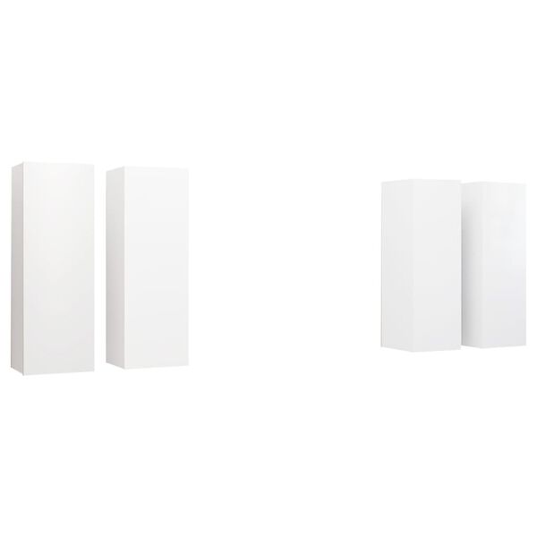 vidaXL TV-Schr&auml;nke 4 Stk. Wei&szlig; 30,5x30x90 cm Holzwerkstoff