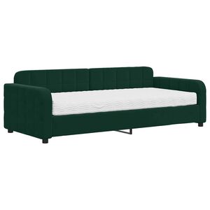 vidaXL Tagesbett mit Matratze Dunkelgr&uuml;n 90x200 cm Samt