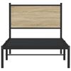 vidaXL Metallbett ohne Matratze Sonoma-Eiche 80x200 cm