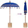 vidaXL Balinesischer Sonnenschirm 260 Blau 180-190 cm