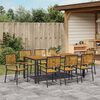 vidaXL Garten Essgruppe 9 pcs Schwarz und Braun Poly-Rattan