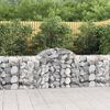 vidaXL Gabionen mit Hochbogen 15 Stk. 200x50x80/100cm Verzinktes Eisen