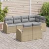 vidaXL Gartensofa-set Beige Poly-Rattan