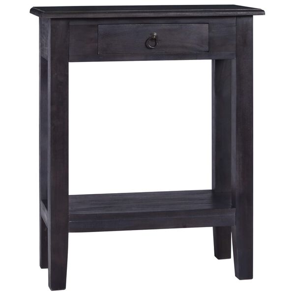 vidaXL Konsolentisch mit Schublade Schwarz 60x30x75 cm Mahagoniholz