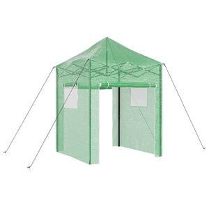 vidaXL Gew&auml;chshaus mit Pop-up-Rahmen Gr&uuml;n 200 x 200 x 300 cm Eisen