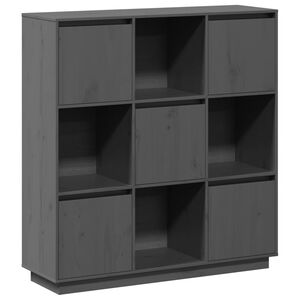 vidaXL Highboard Grau 110,5x35x117 cm Massivholz Kiefer