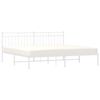 vidaXL Bettgestell mit Kopfteil Metall Wei&szlig; 193x203 cm