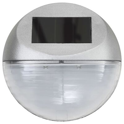 vidaXL Solar-Außenleuchten für Wand LED 24 Stk. Rund Silbern