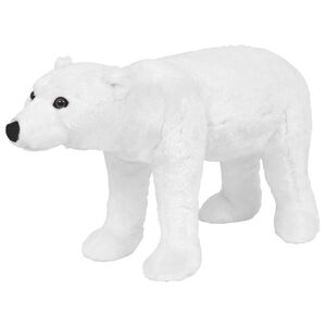 vidaXL Pl&uuml;schtier Eisb&auml;r Stehend Pl&uuml;sch Wei&szlig; XXL
