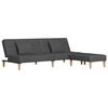 vidaXL Schlafsofa 2-Sitzer mit 2 Kissen & Hocker Hellgrau Stoff