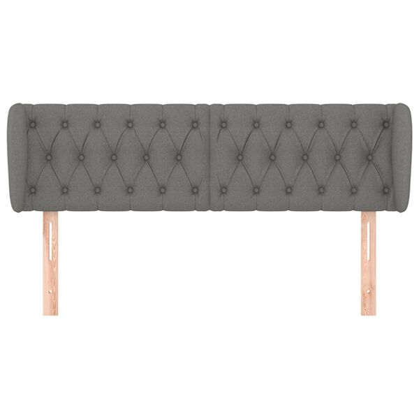 vidaXL Kopfteil mit Ohren Dunkelgrau 147x23x78/88 cm Stoff