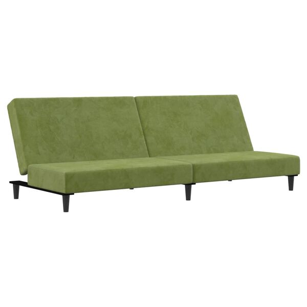 vidaXL Schlafsofa 2-Sitzer Hellgr&uuml;n Samt
