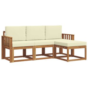 vidaXL Outdoor-Sofagarnitur 4 stk. Natur und Creme