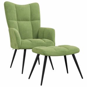 vidaXL Relaxsessel mit Hocker Hellgr&uuml;n Samt