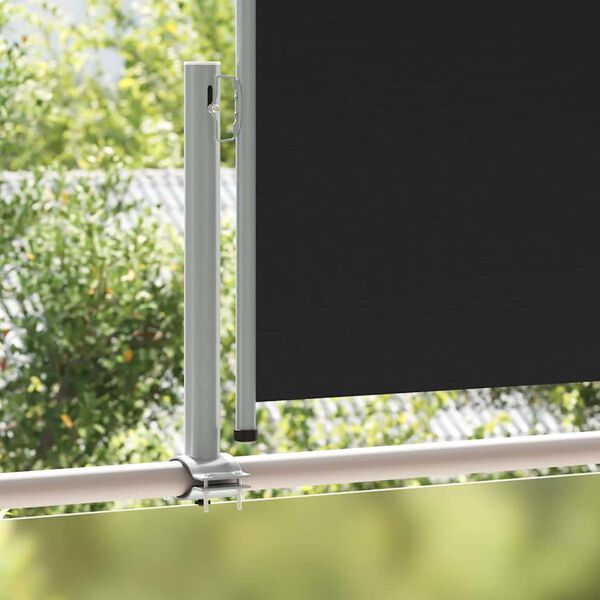 vidaXL Ausziehbare Seitenmarkise 100 x 300 cm Schwarz