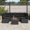 vidaXL Gartensofa-set mit Speicher 7 pcs Schwarz Poly-Rattan