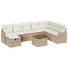 vidaXL Gartensofa-set 9 stk. Beige Poly-Rattan