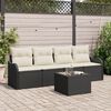 vidaXL Gartensofa-set mit Speicher 5 pcs Schwarz und Creme Poly-Rattan