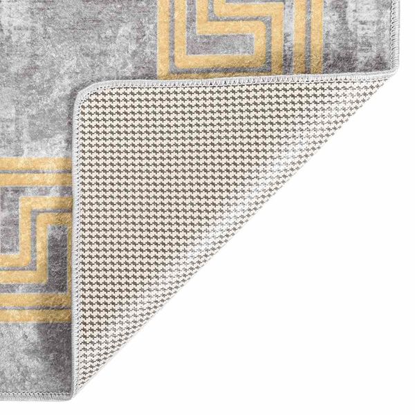 vidaXL Teppich Waschbar 80x150 cm Grau Rutschfest