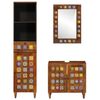 vidaXL Badezimmerm&ouml;bel-Set mit Regal 3 pcs Walnuss Massivholz Mango