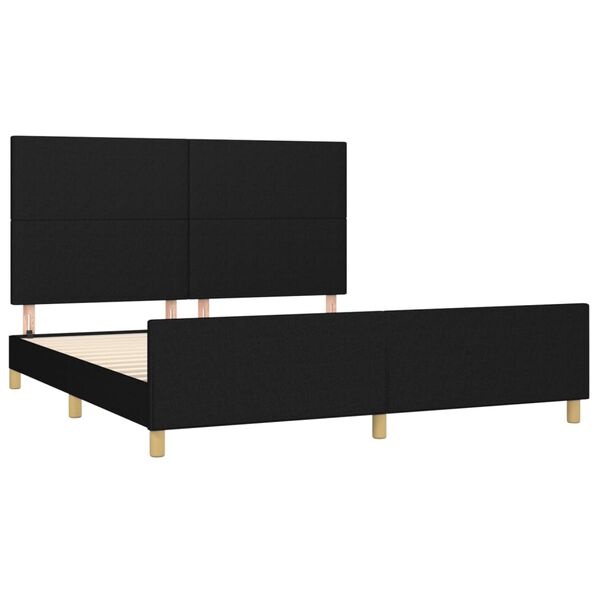 vidaXL Bettgestell ohne Matratze Schwarz 160x200 cm Stoff