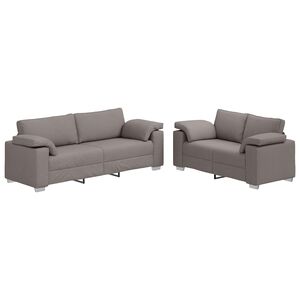 vidaXL Sofa 2 pcs Taupe 219 x 80 x 82 cm Stoff