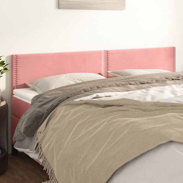 vidaXL Kopfteile Rosa 200x5x78/88 cm Samt