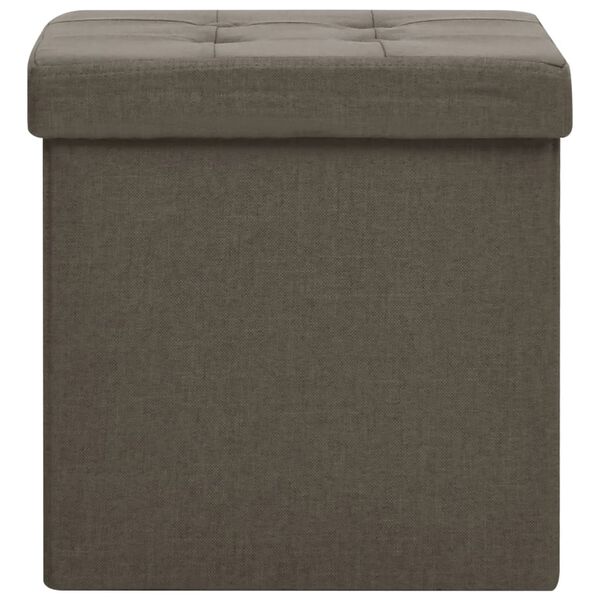 vidaXL Hocker mit Stauraum 2 Stk. Braun Leinenoptik