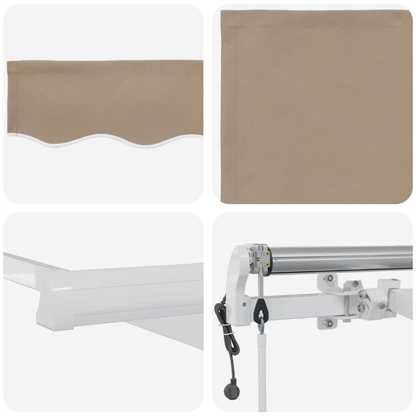 vidaXL Einziehbare Markise Beige 400 x 300 cm Stoff und Stahl