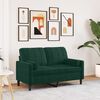 vidaXL 2-Sitzer-Sofa mit Zierkissen Dunkelgr&uuml;n 120 cm Samt