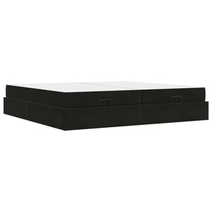 vidaXL Bettgestell mit Matratze mit Matratze 2 pcs Schwarz Samt