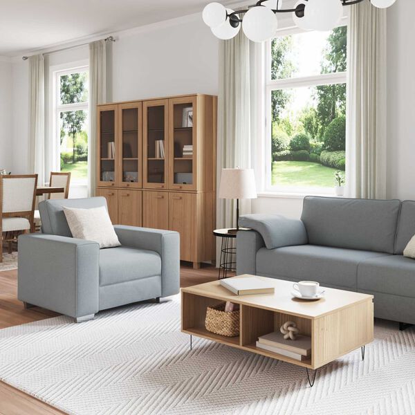 vidaXL Sofa 3 pcs Hellgrau 219 x 80 x 82 cm Leinenmischgewebe
