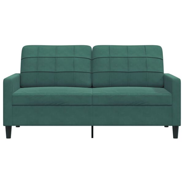 vidaXL 2-Sitzer-Sofa Dunkelgr&uuml;n 140 cm Samt