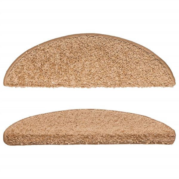 vidaXL Stufenmatten 15 Stk. 56x17x3 cm Beige Halbrund
