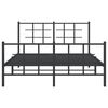 vidaXL Bettgestell mit Kopf- und Fu&szlig;teil Metall Schwarz 140x190 cm