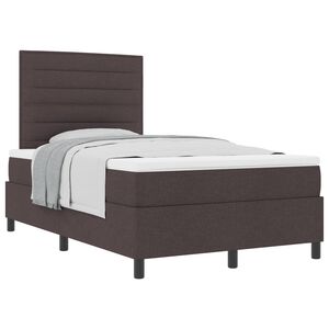 vidaXL Boxspringbett mit Matratze Dunkelbraun 120 x 200 cm Stoff