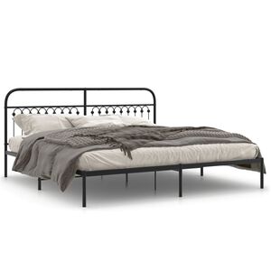 vidaXL Bettgestell mit Kopfteil Metall Schwarz 193x203 cm