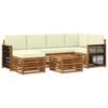 vidaXL Outdoor-Sofagarnitur 6 stk. Natur und Creme