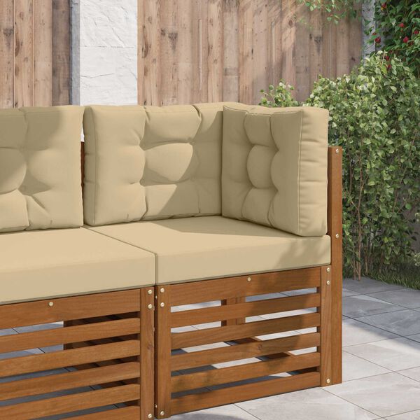 vidaXL Sofakissen f&uuml;r drau&szlig;en 3 pcs Beige Polyester