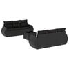 vidaXL 7-tlg. Garten-Sofagarnitur mit Kissen Schwarz Poly Rattan