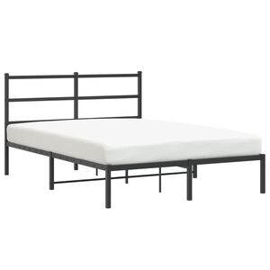 vidaXL Bettgestell mit Kopfteil Metall Schwarz 140x190 cm